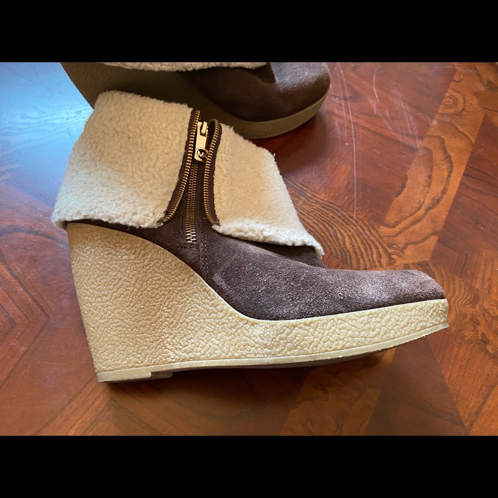 Michael Kors Suede Brown Women’s Heel Boots Zipper
